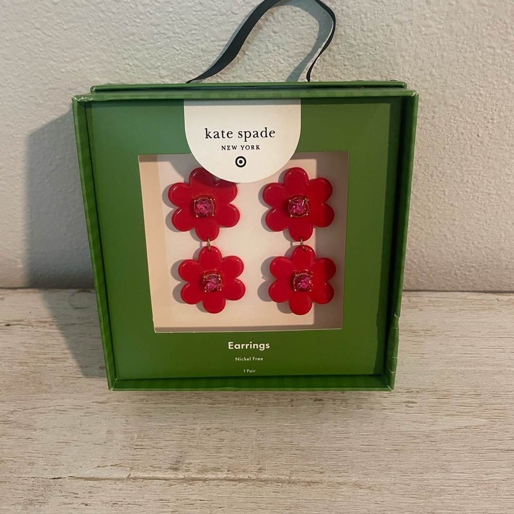 Kate Spade x Target New York Red Flower Drop Earrings